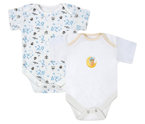 Kardelen Bebe 2'li Kısa Kol Body Erkek 0-3 Ay