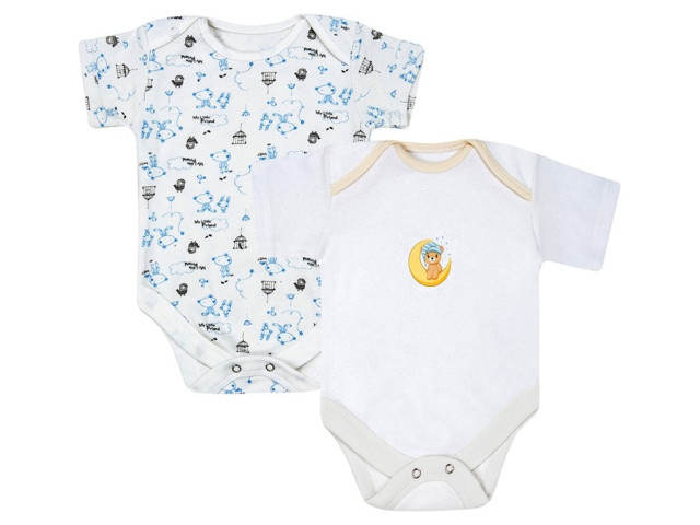 Kardelen Bebe 2'li Kısa Kol Body Erkek 0-3 Ay