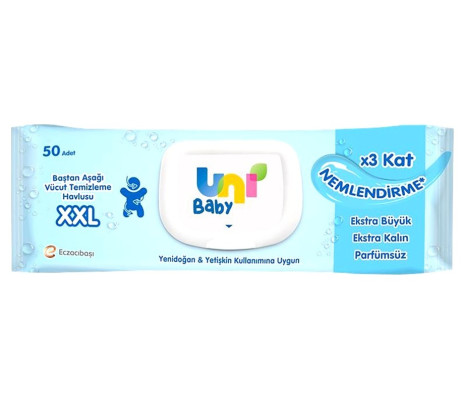 Uni Baby Vücut Temizleme Havlusu XXL 50'li