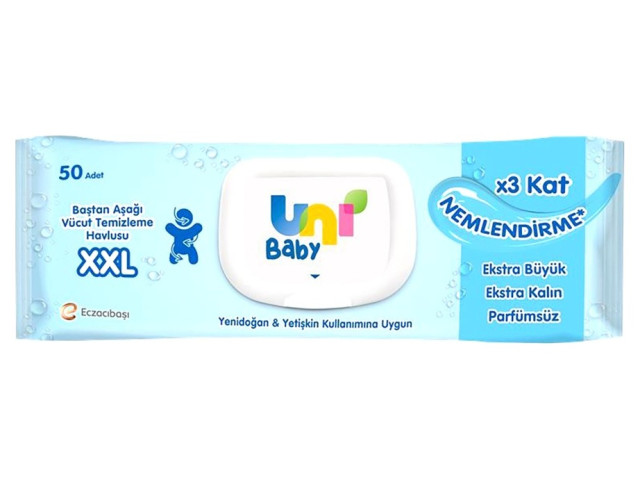 Uni Baby Vücut Temizleme Havlusu XXL 50'li