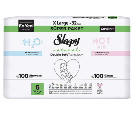Sleepy Natural Double Soft 6 No 15-25 Kg 32'li