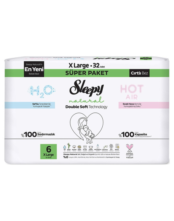 Sleepy Natural Double Soft 6 No 15-25 Kg 32'li