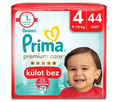 Prima Külot Bebek Bezi Premium Care 4 Numara 44'lü 9-15 kg