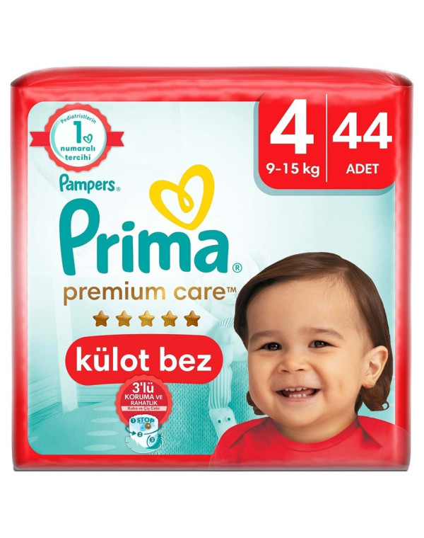 Prima Külot Bebek Bezi Premium Care 4 Numara 44'lü 9-15 kg