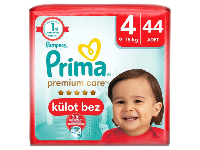 Prima Külot Bebek Bezi Premium Care 4 Numara 44'lü 9-15 kg
