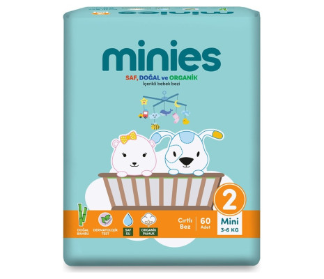 Minies Bebek Bezi Mini 2 Beden 3-6 Kg 60 Adet