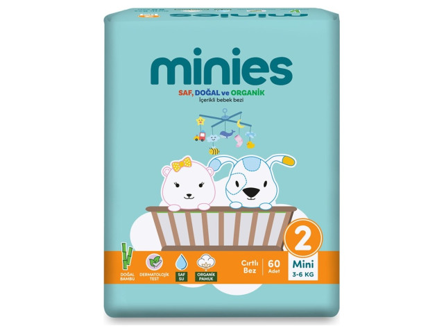 Minies Bebek Bezi Mini 2 Beden 3-6 Kg 60 Adet