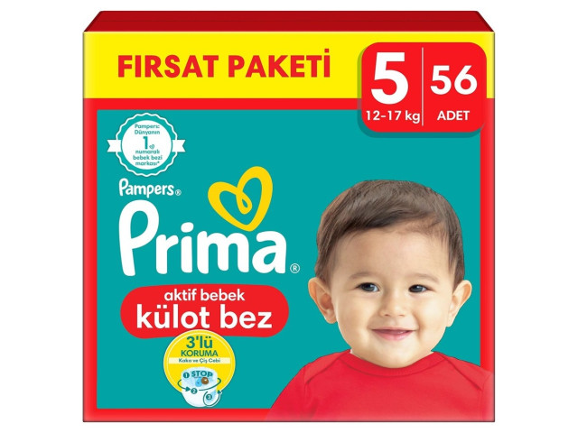 Prima Külot Bebek Bezi 5 Beden 56 Adet Junior Fırsat Paketi