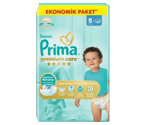 Prima Premium Care Bebek Bezi Ekonomik Paket 5 Beden 11-16 Kg 42 Adet