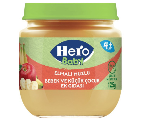 Hero Baby Elma Muz Püreli Kavanoz Mama 125 G