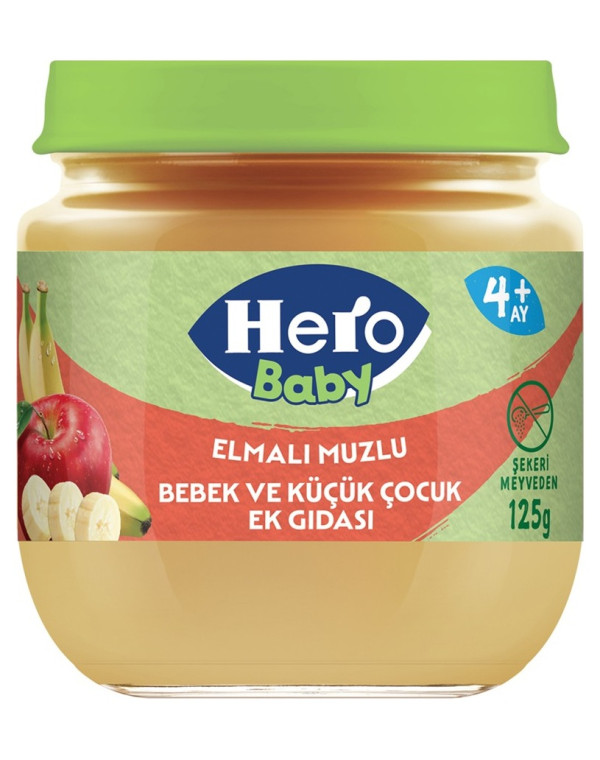 Hero Baby Elma Muz Püreli Kavanoz Mama 125 G