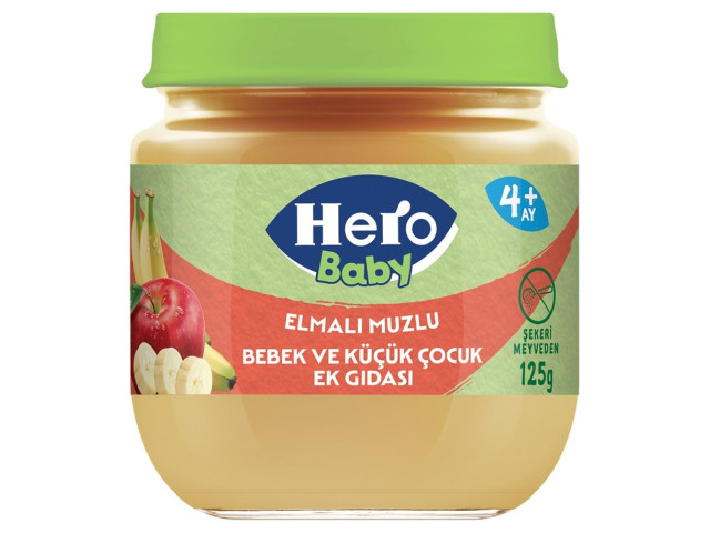 Hero Baby Elma Muz Püreli Kavanoz Mama 125 G