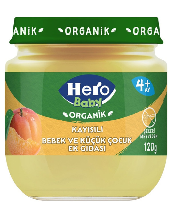Hero Baby Organik Kayısılı Kavanoz Mama 120 G