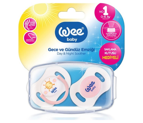 Wee Baby Gece Gündüz Emzik No:1 Pembe 2'li