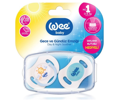 Wee Baby Gece Gündüz Emzik No:1 Mavi 2'li