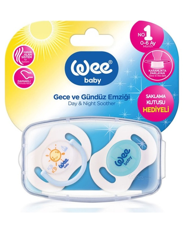 Wee Baby Gece Gündüz Emzik No:1 Mavi 2'li