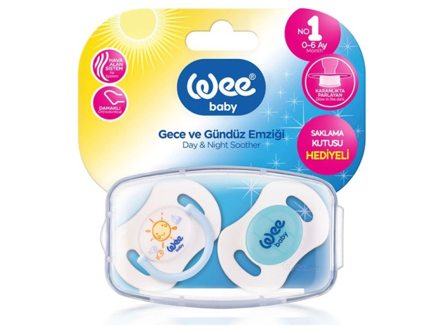 Wee Baby Gece Gündüz Emzik No:1 Mavi 2'li
